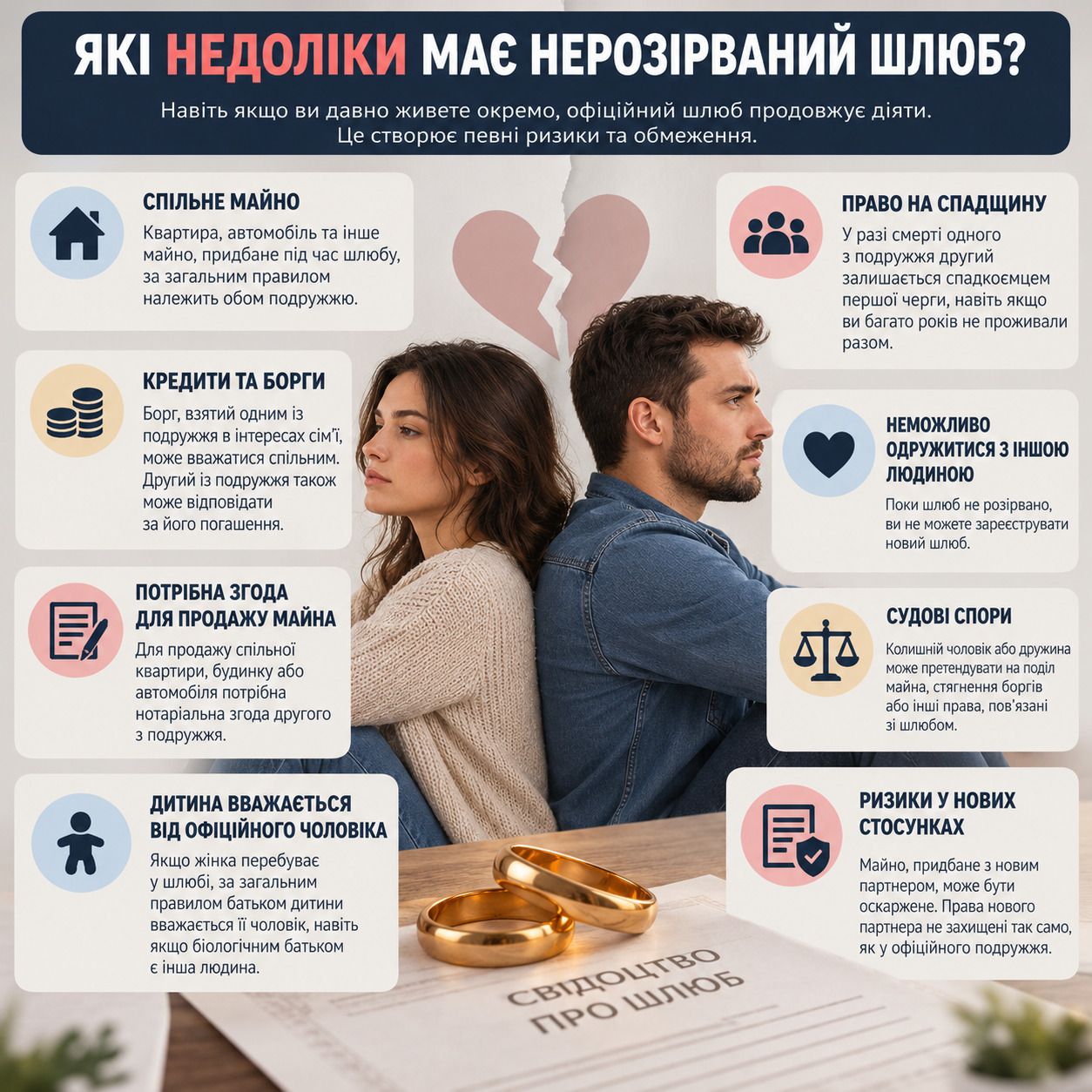 Последствия нерасторгнутого брака