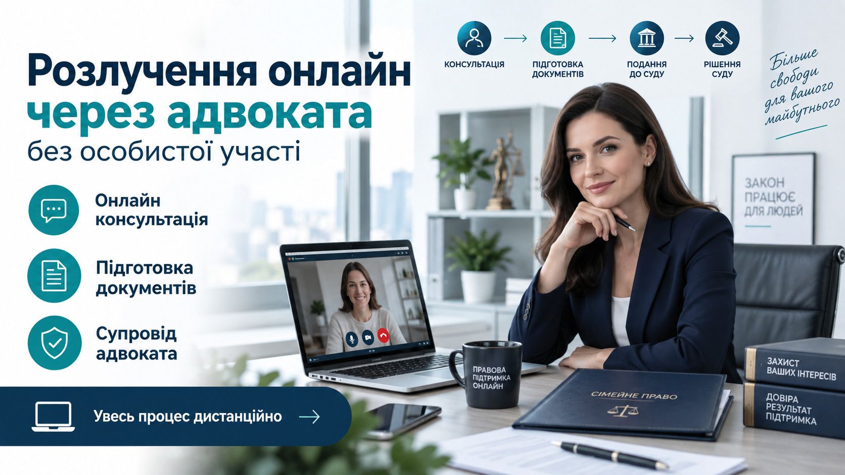 Развод онлайн через адвоката без личного участия